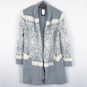 Anthropologie Elosie Gray Knit Cardigan Sweater